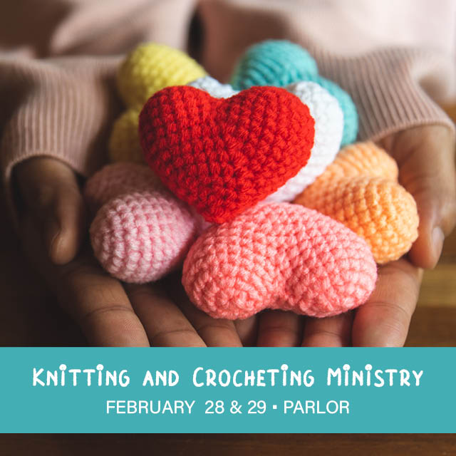 Twice a month
Join us in the parlor as we show appreciation and support for those in need with prayer shawls, winter caps, lap blankets, and more. All ages are welcome!
